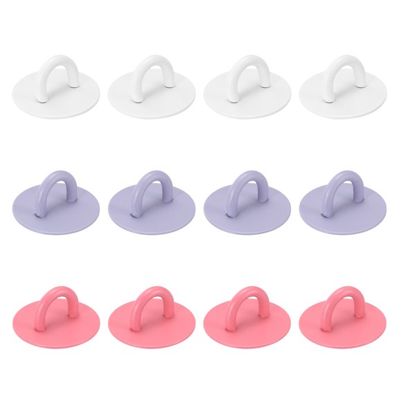Uxcell 12Pcs Phone Ring Holder (0.9 Inch) - Adhesive Round Shaped Phone Finger Grip Hook Smartphones Keychain Ring Charm Loop for DIY Tablet Case Accessories, Pink/Purple/White