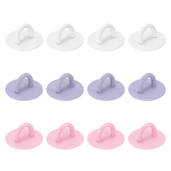 Uxcell 12Pcs Phone Ring Holder (0.9 Inch) - Adhesive Round Shaped Phone Finger Grip Hook Smartphones Keychain Ring Charm Loop for DIY Tablet Case Accessories, Pink/Purple/White
