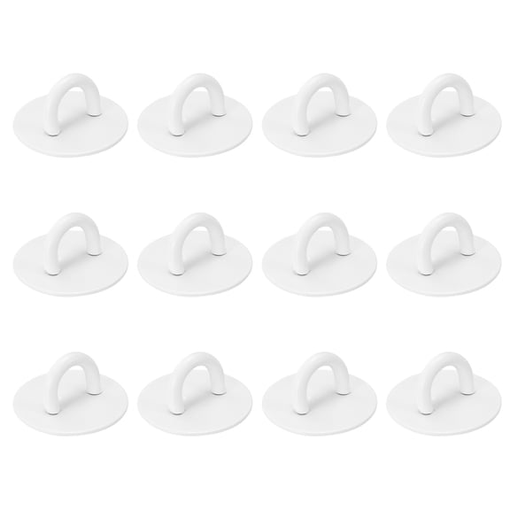 Uxcell 12Pcs Phone Ring Holder (0.9 Inch) - Adhesive Round Shaped Phone Finger Grip Hook Smartphones Keychain Ring Charm Loop for DIY Tablet Case Accessories, White