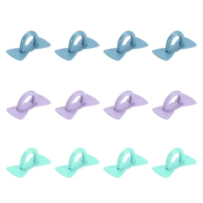 Uxcell 12Pcs Phone Ring Holder (1x0.5 Inch) - Adhesive Bow Tie Shaped Phone Finger Grip Hook Smartphones Keychain Ring Charm Loop for DIY Tablet Case Accessories, Purple/Green/Blue