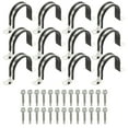 thumbnail image 1 of Uxcell 12Pcs Pipe Clamps, 2-1/2 Inch 304 Stainless Steel Rubber Cushioned U Bracket, 1 of 6