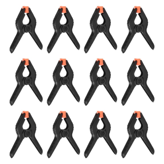 Uxcell 12Pcs Plastic Spring Clamps Heavy Clip 3.5" Professional Small Muslin Clamp for Backdrop, Wood Working, Craft