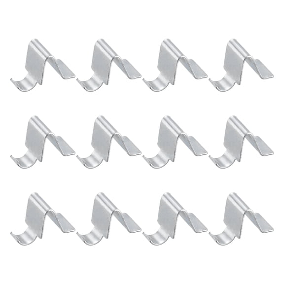 Uxcell 12Pcs Shelf Bracket Clips, 8mm Metal Adjustable Shelf Support Clip S-Shape Shelving Brackets Pins for Kitchen Cabinet Bookcase, Silver