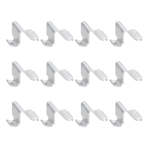 Uxcell 12Pcs Shelf Bracket Clips, 8mm Metal Adjustable Shelf Support Clip U-Shape Shelving Brackets Pins for Kitchen Cabinet Bookcase, Silver
