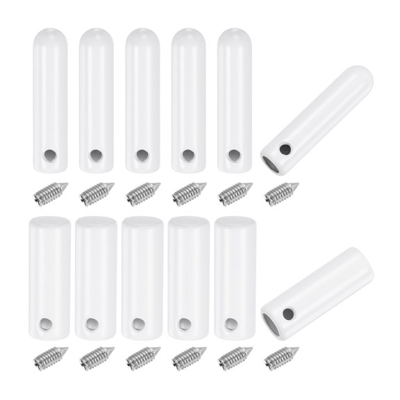 Uxcell 12Pcs Shoelace Tips with Screw, 2 Style 20mm/25mm Alloy Shoes Lace Aglets Cords End Replacement, Cylindrical Aglets for DIY Clothes Strings Repairing, White