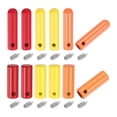 thumbnail image 1 of Uxcell 12Pcs Shoelace Tips with Screw, 2 Style 20mm/25mm Alloy Shoes Lace Aglets Cords End Replacement, Cylindrical Aglets for DIY Clothes Strings Repairing, Yellow/Orange/Red, 1 of 6