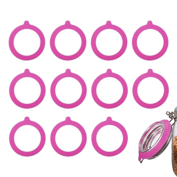 Uxcell 12Pcs Silicone Replacement Gasket for Glass Jars, 3.7 Inch OD Silicone Seals Rings Airtight Leakproof Mason Jar Sealing Rings for Canning Jar Glass Top Jars, Rose Pink