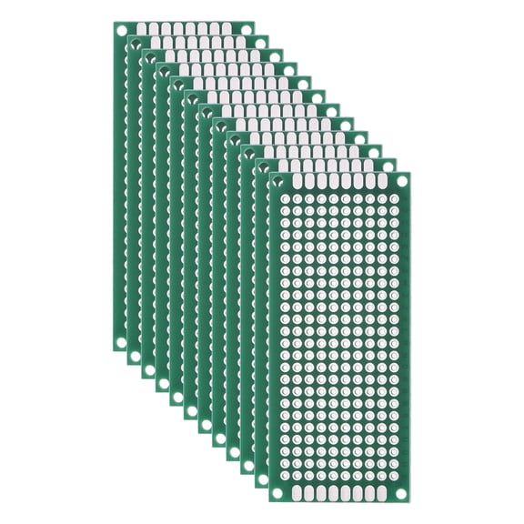 Uxcell 12Pcs Single Sided PCB Boards, FR-4 Fiberglass Printed Circuit Prototyping Board, Universal Prototype Kit for DIY, Soldering, Electronics, Green 1.18" x 2.76"