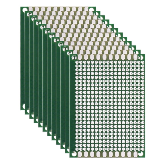 Uxcell 12Pcs Single Sided PCB Boards, FR-4 Fiberglass Printed Circuit Prototyping Board, Universal Prototype Kit for DIY, Soldering, Electronics, Green 1.97" x 2.76"