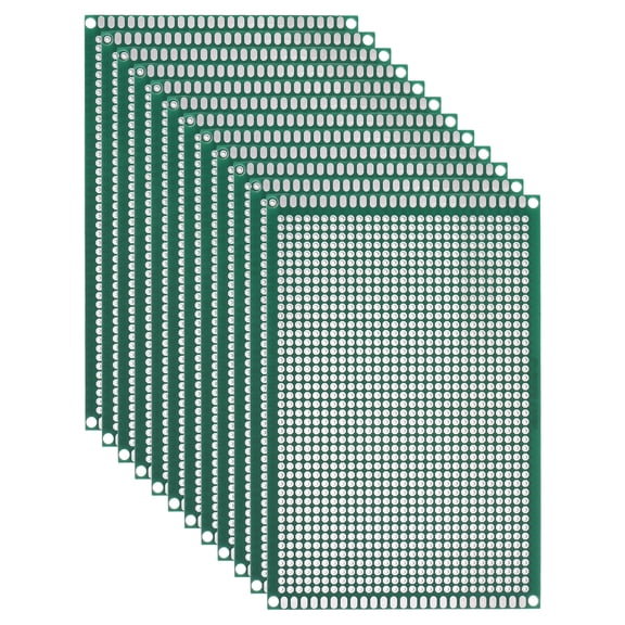 Uxcell 12Pcs Single Sided PCB Boards, FR-4 Fiberglass Printed Circuit Prototyping Board, Universal Prototype Kit for DIY, Soldering, Electronics, Green 3.15" x 4.72"