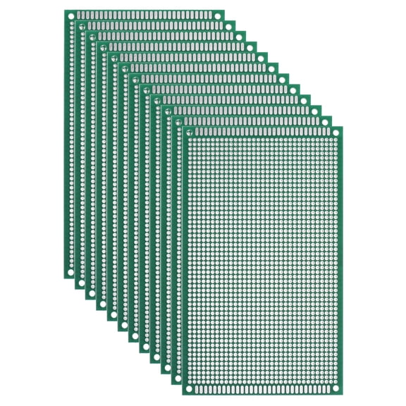 Uxcell 12Pcs Single Sided PCB Boards, FR-4 Fiberglass Printed Circuit Prototyping Board, Universal Prototype Kit for DIY, Soldering, Electronics, Green 3.54" x 5.91"