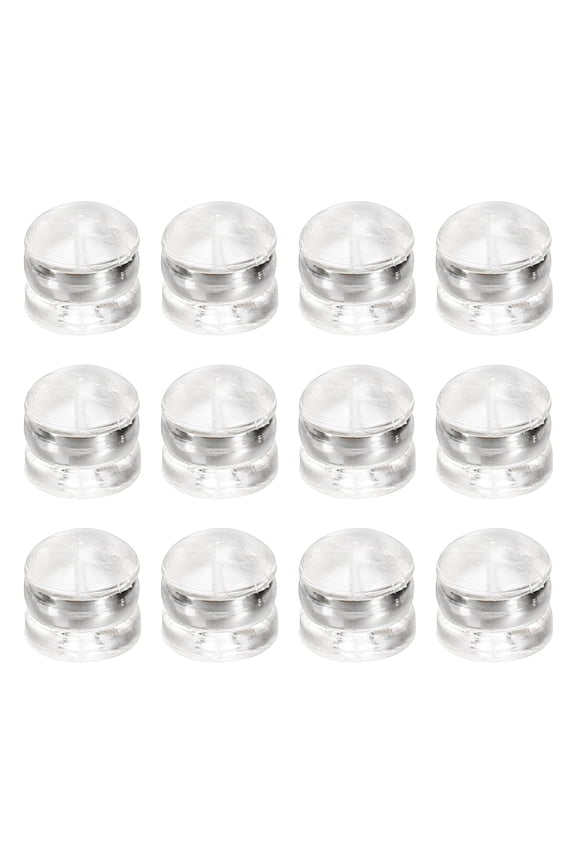12Pcs Soft Silicone Earring Backs, 0.2" Rubber Ear Back Pads Clutch Stopper Earring Backing Replacements for Fish Hook Earring Studs Hoops, White