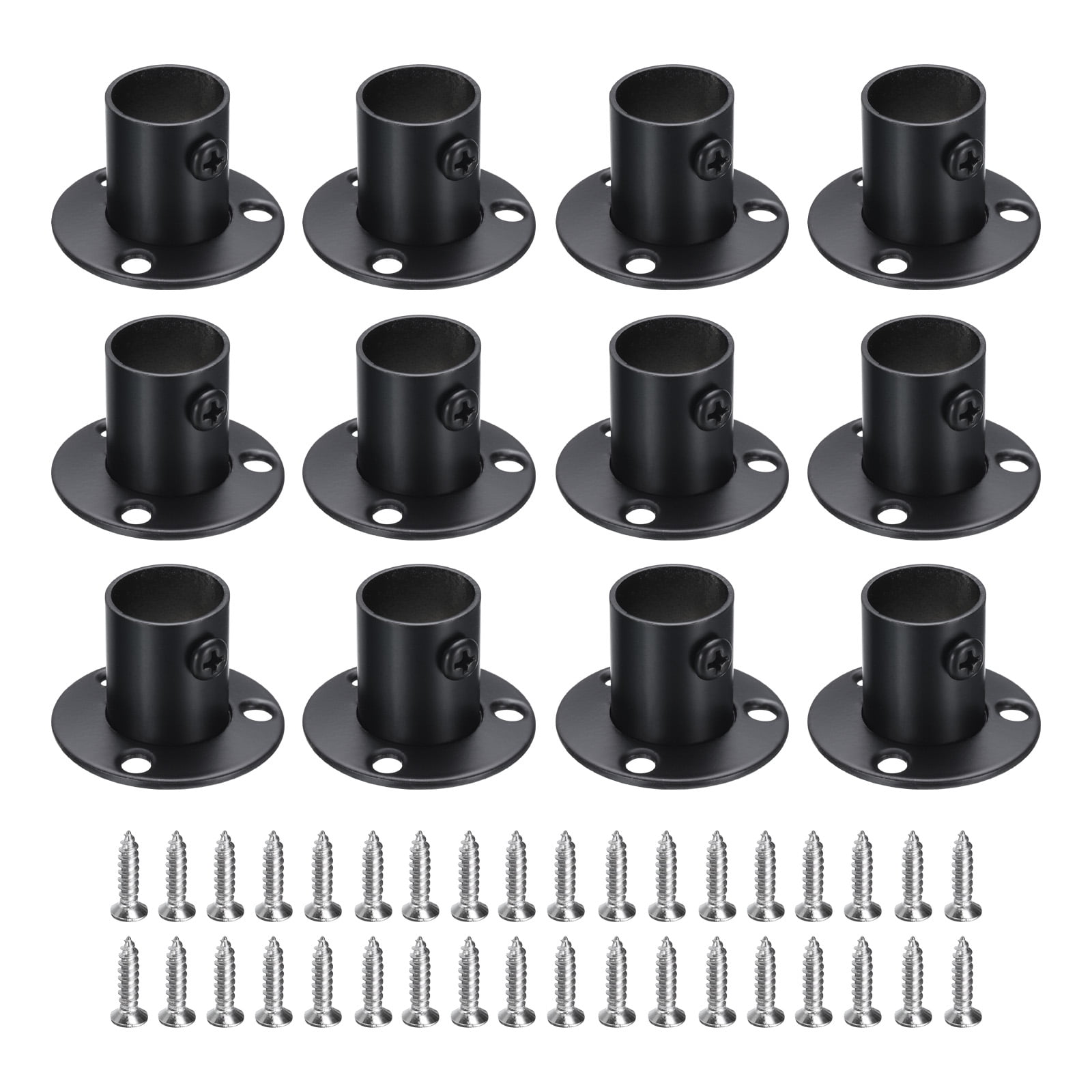 Uxcell 12Pcs Stainless Steel Closet Rod Brackets, 3/4 Inch Dia Wardrobe