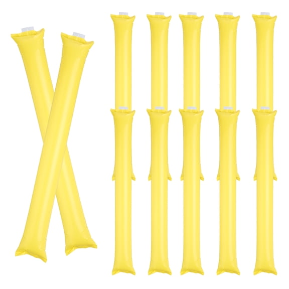 Uxcell 12Pcs Thunder Sticks, Thicken Cheering Team Spirit Stick Clapper, Cheerleading Plastic Inflatable Noise Makers for Sporting Events, Dance Party Favors, Concerts, Yellow