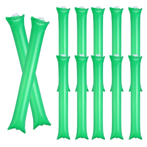 Uxcell 12Pcs Thunder Sticks, Thicken Cheering Team Spirit Stick Clapper, Cheerleading Plastic Inflatable Noise Makers for Sporting Events, Dance Party Favors, Concerts, Green