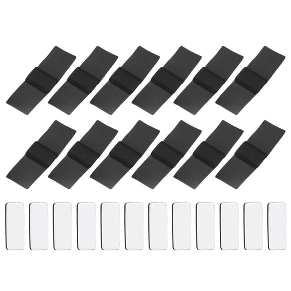 Uxcell 12Pcs Wrap-Around Felt Furniture Pads, 5.7 x 2" Chair Leg Floor Protectors with Black Hook and Loop Fastener Bar Stool Glides Chair Bottom Protector for Hardwood Floors, Black