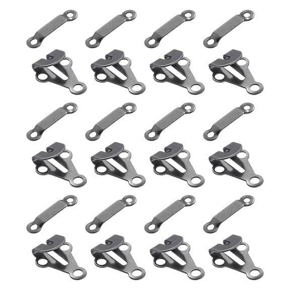 Uxcell 12Set Copper Sewing Hooks and Eyes Closure Set for Trousers (14x19mm, Dark Gray)
