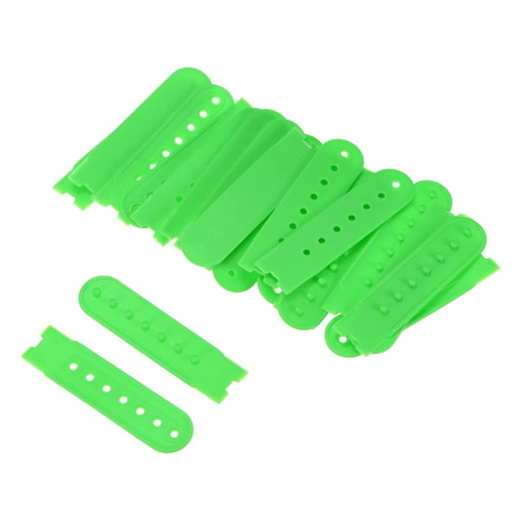 Uxcell 12Set Plastic Snapback Strap Cover with 7 Holes Caps Replacement Fastener Buckle for Caps [Green]