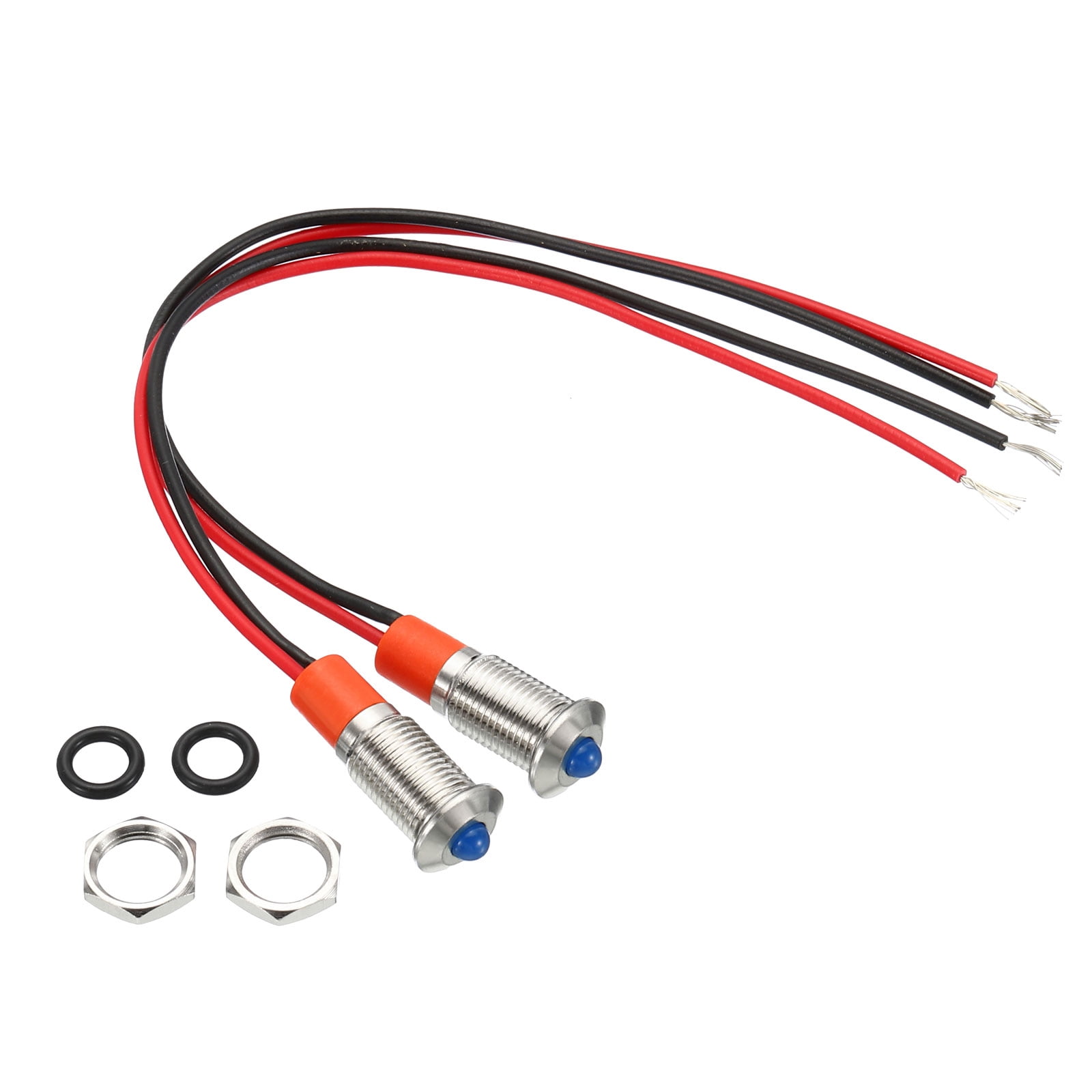 Lot De 10 Voyants LED 8mm 24V AC/DC - Rouge, Jaune, Bleu, Vert, Blanc - Pour Montage Sur Panneau