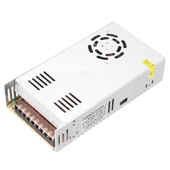 Uxcell 12V 30A Power Supply Adapter Transformer Switch, AC 110/220V to DC 12V 30amp 360W Power Transformer Driver for LED Strip Lights CCTV Camera