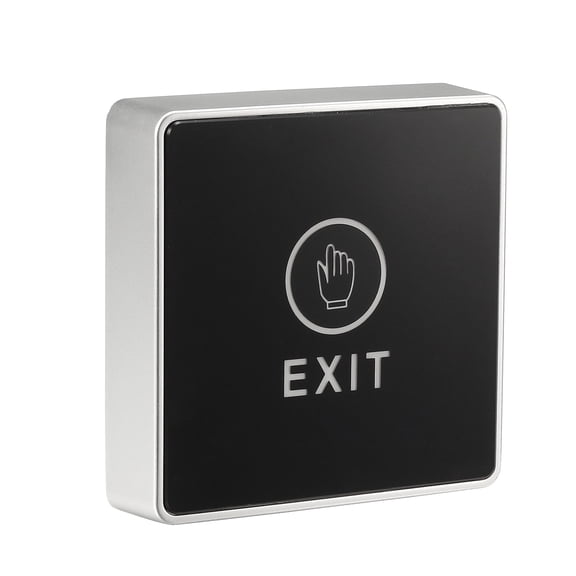 Uxcell 12V Door Touch Exit Button NO/NC/COM Contact Black panel LED Light 86x86
