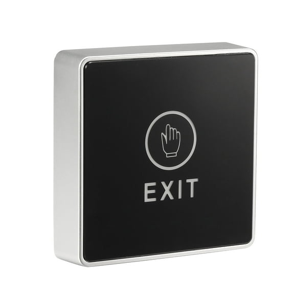 Uxcell 12V Door Touch Exit Button NO/NC/COM Contact Black panel LED Light 86x86