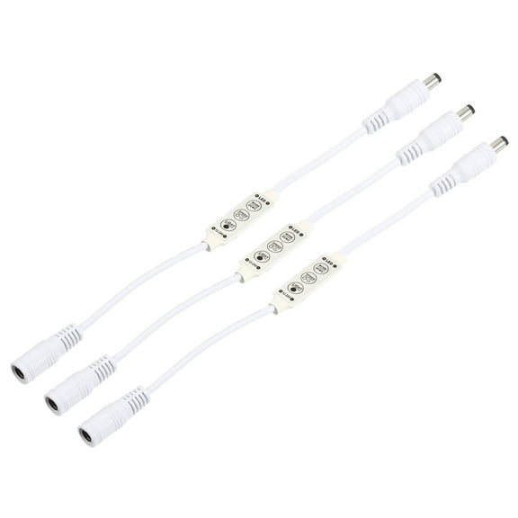 Uxcell 12V to 24V DC Plug Brightness Controller Lamp Switch Single Color LED Strip Dimmer 3 Pack