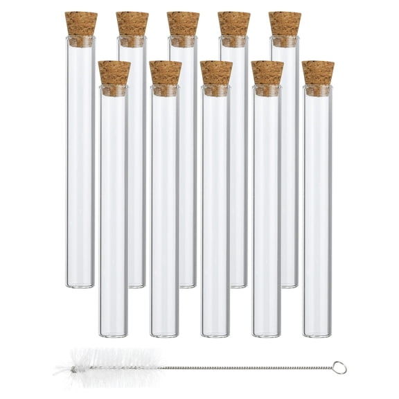 Uxcell 12ml Test Tubes Set, 12pcs 3.94x0.47in Glass Test Tube Containers with Stopper