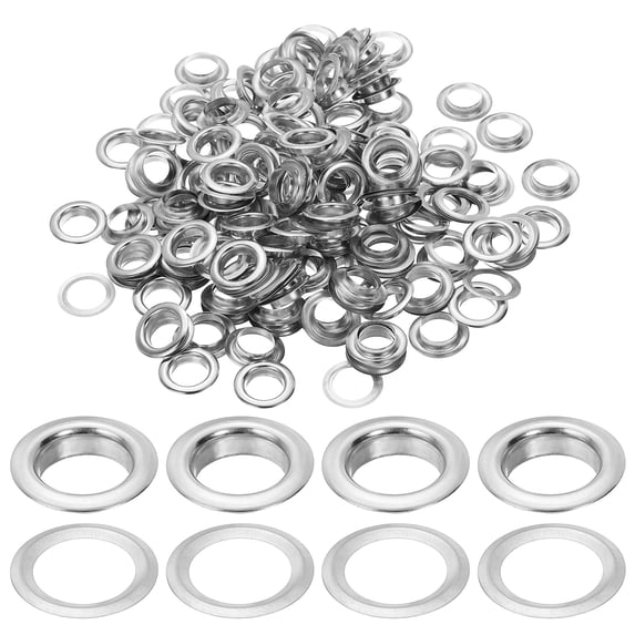 Uxcell 12mm/1/2" Metal Eyelets, Eyelets and Grommets Kit for DIY Project, Silver 150 Pcs