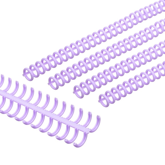 Uxcell 12mm(1/2") Plastic Spiral Binding Coils, 15 Pcs Binding Spirals 85 Sheet Capacity Binding Spirals for Binding Paper Sheets, Purple