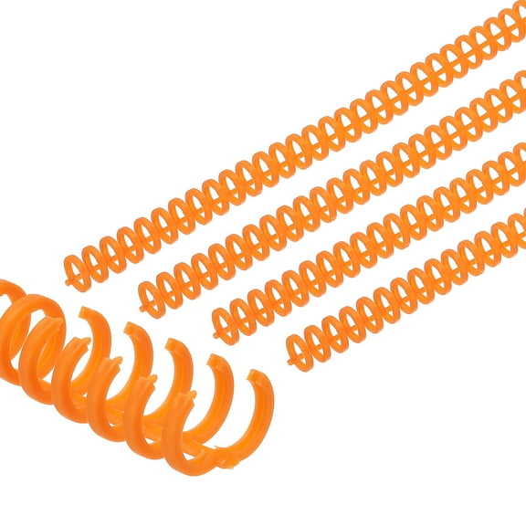 Uxcell 12mm(1/2") Plastic Spiral Binding Coils, 25 Pcs Binding Spirals 85 Sheet Capacity 3:1 Pitch Binding Spirals for Binding Paper Sheets, Orange Red