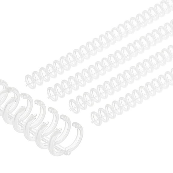Uxcell 12mm(1/2") Plastic Spiral Binding Coils, 25 Pcs Binding Spirals 85 Sheet Capacity 3:1 Pitch Binding Spirals for Binding Paper Sheets, Transparent White