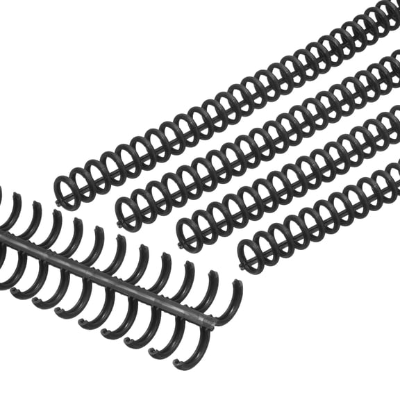 Uxcell 12mm(1/2") Plastic Spiral Binding Coils, 30 Pcs Binding Spirals 85 Sheet Capacity Binding Spirals for Binding Paper Sheets, Black