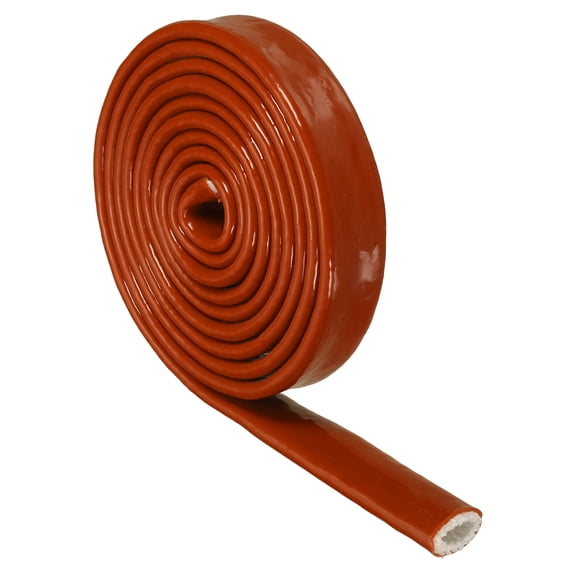 Uxcell 12mm(1/2" x 7 FT) ID Fire Sleeve Heat-Shielded Fire Sleeve Silicone Coated Fiberglass Heat Protection for Automotive Hose Lines Electrical Wiring, Red