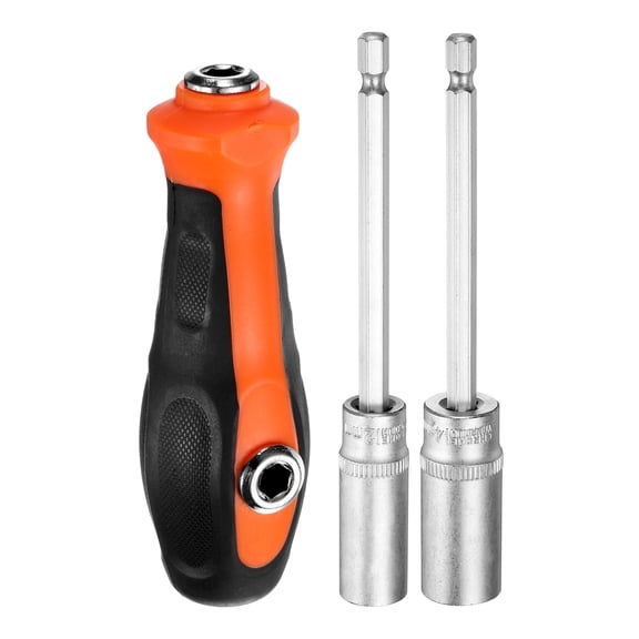 Uxcell 12mm 14mm Metric Nut Driver with 1/4" Hex Nut Screwdriver Bit Driver Handle