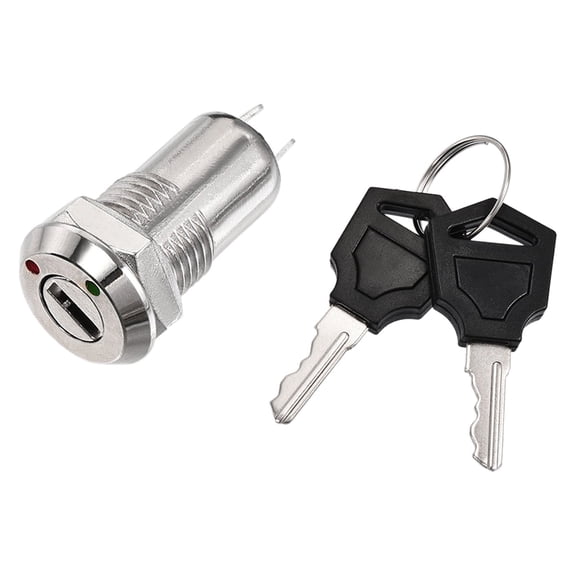 Uxcell 12mm 2 Positions Key Locking Push Button Switch With 2 Keys NO-OFF 12x29mm 1pcs