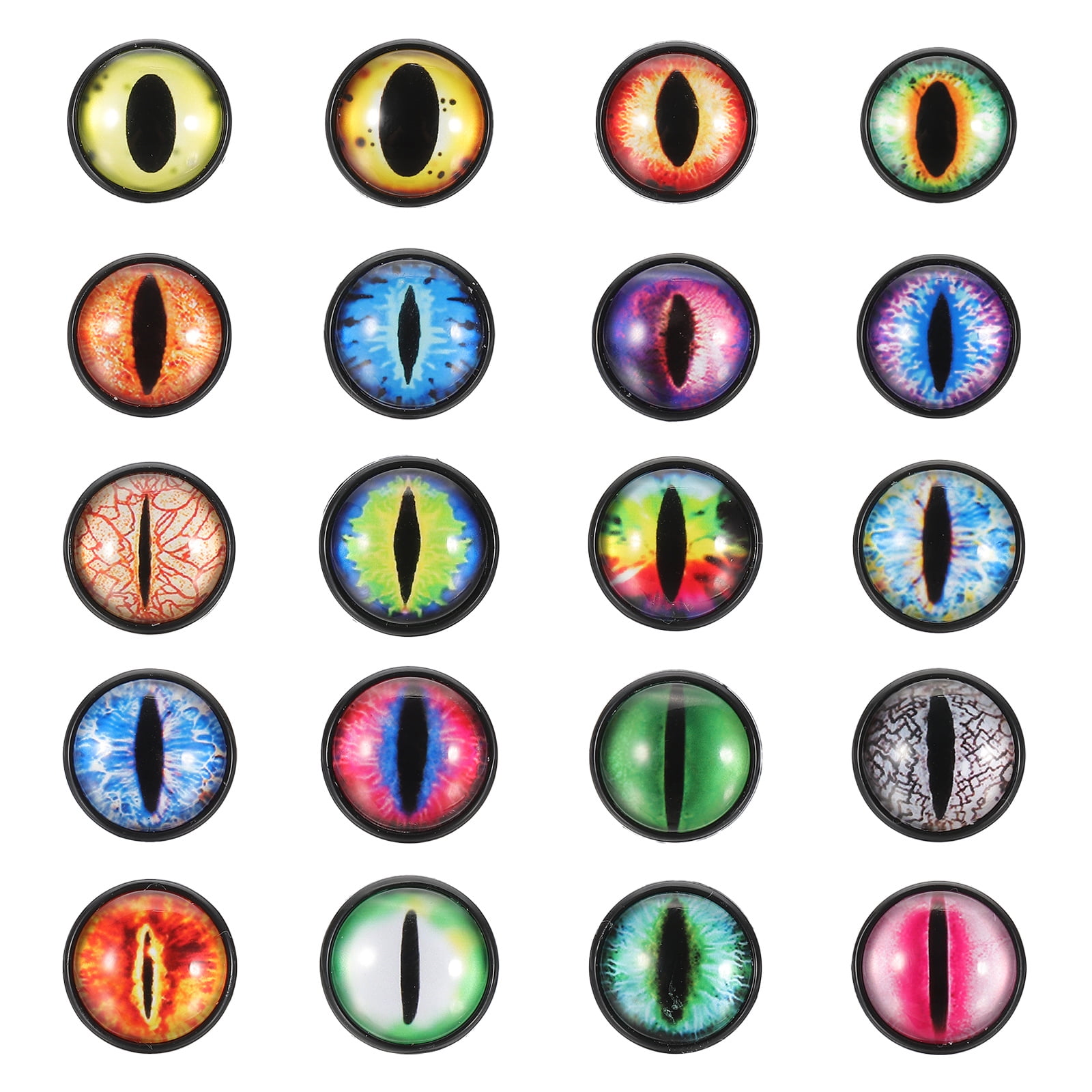 PATIKIL 16mm Yeux De Dragon, 100PCS Œil En Verre Artificielles Ronds Animaux, Yeux De Securite Amigurumi Cabochon Pour Fabrication De Poupées En Argile Artisanat DIY Bijoux, Multicolore