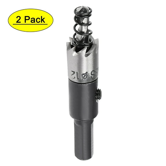 Uxcell 12mm HSS Hole Saw Drill Bit Opener for Stainless Steel Alloy Metal 2 Pack