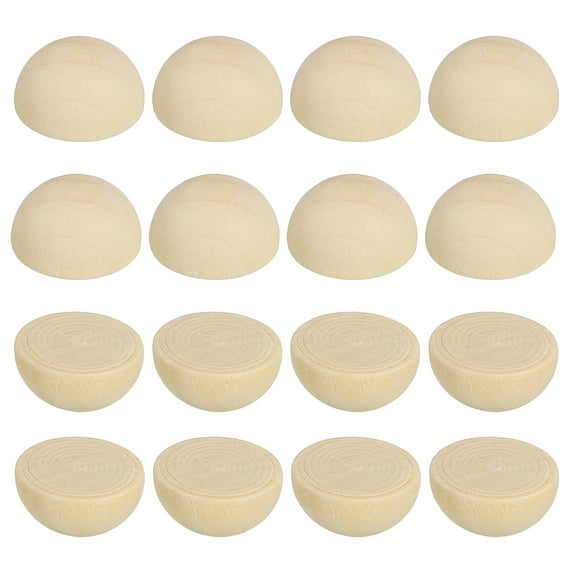Uxcell 12mm Half Wood Beads, 300 Pack Unfinished Natural Wooden Beads Round Split Wood Balls for Craft