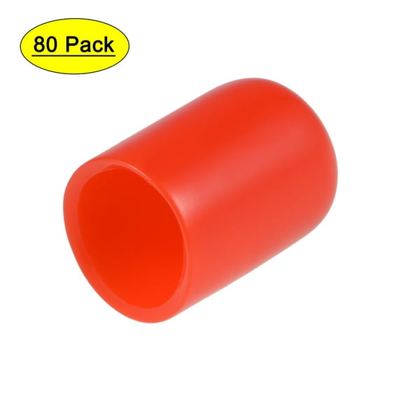 Uxcell 12mm ID Red Screw Thread Protectors Vinyl End Caps 80 Pack