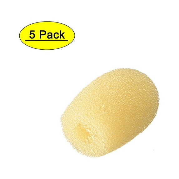 Uxcell 12mm Length Yellow Mic Cover Headset Windscreen Foam 5 Pack