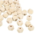 thumbnail image 1 of Uxcell 12mm Natural Wood Beads, 50 Pack Unfinished Wooden Beads Geometric Hexagon Loose Beads Spacer Beads, 1 of 5