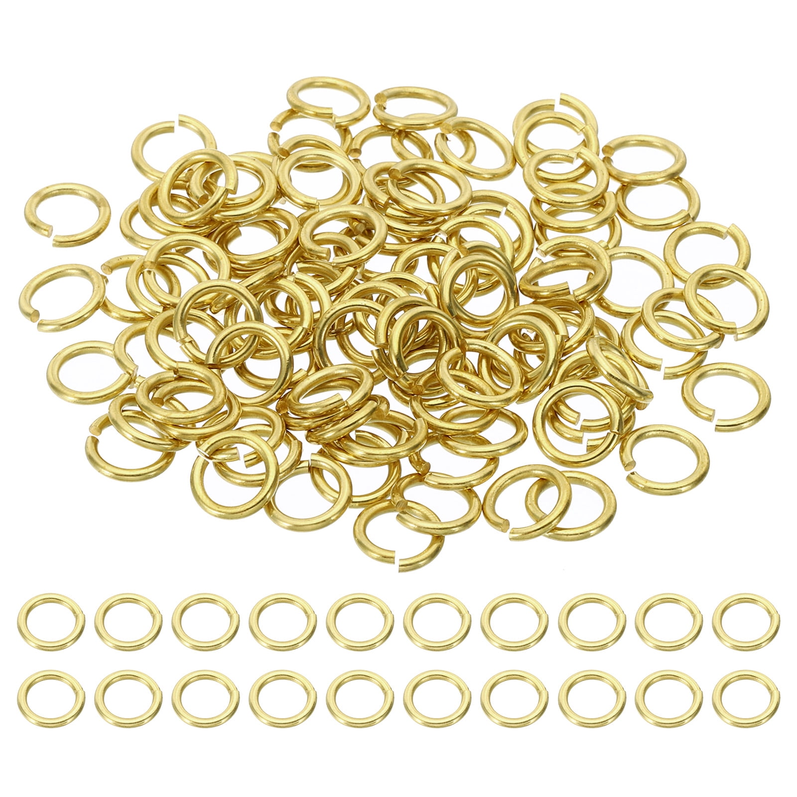 Uxcell 12mm Open Jump Rings, 100Pcs Solid Copper Round Ring Charm Loops ...