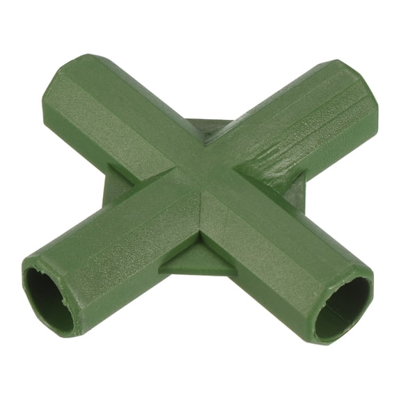 Uxcell 12mm Plastic Gardening Frame Connector Flat 4 Way Pipe Fitting Green 25 Pack