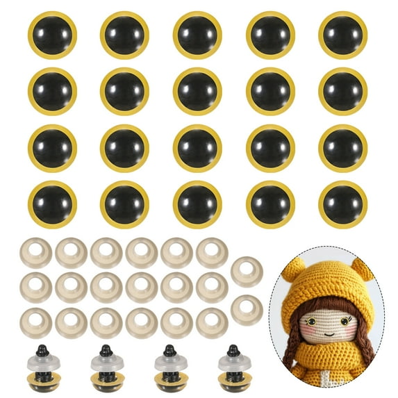 Uxcell 12mm Safety Eyes, 20Pcs Realistic Doll Crocheting Safety Eyes Yellow