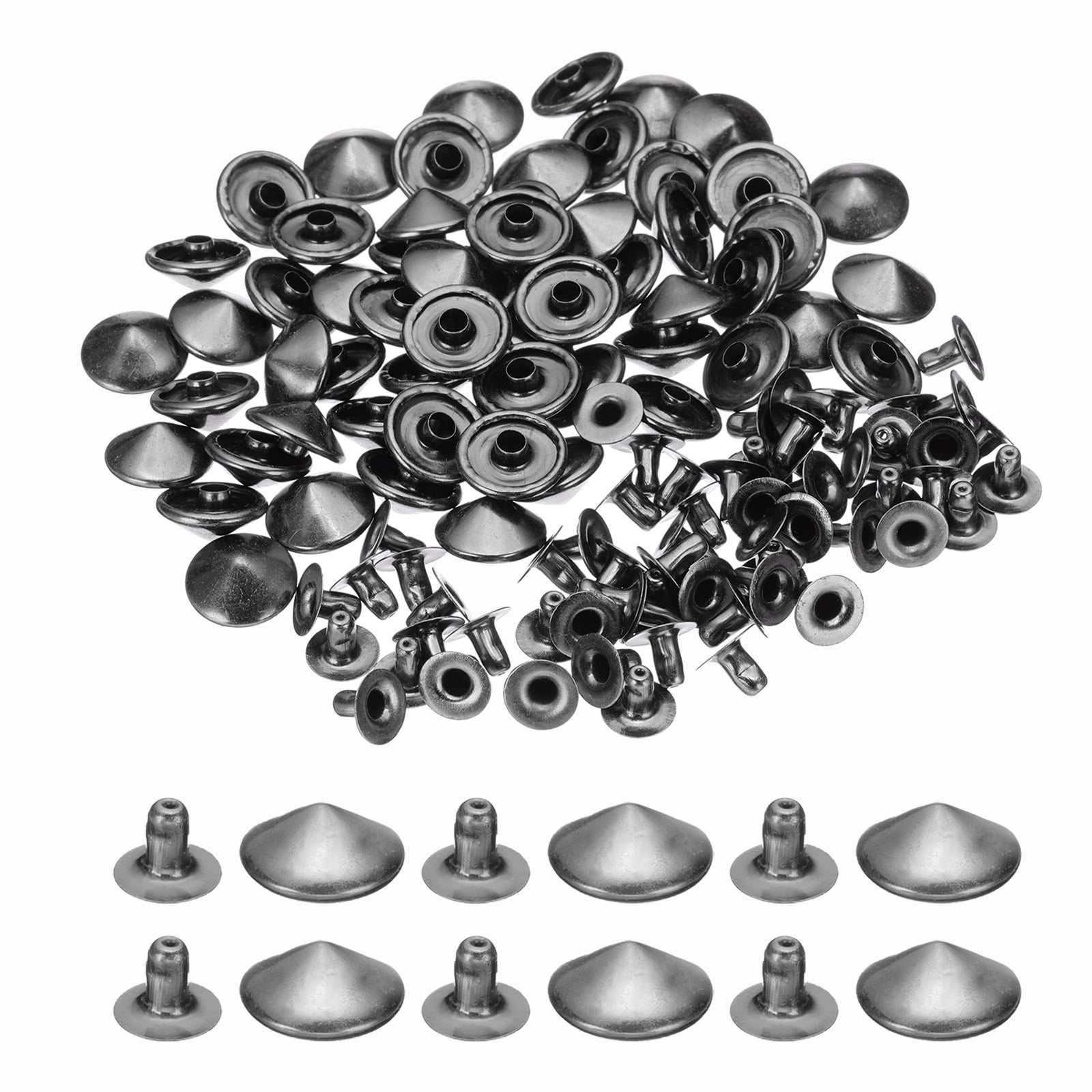 Uxcell 12mm Spike Rivets, 100 Sets Square Studs Rivet Rapid Punk Spikes ...