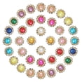 thumbnail image 1 of 12mm Sunflower Pearl Sew on Rhinestones, 200 Pcs Rhinestone Sequin Embellishments Crystal Glass Metal Base for Bedazzling, 10 Color, 1 of 7
