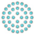 thumbnail image 1 of 12mm Sunflower Pearl Sew on Rhinestones, 200 Pcs Rhinestone Sequin Embellishments Crystal Glass Silver Base for Bedazzling, Lake Blue, 1 of 7