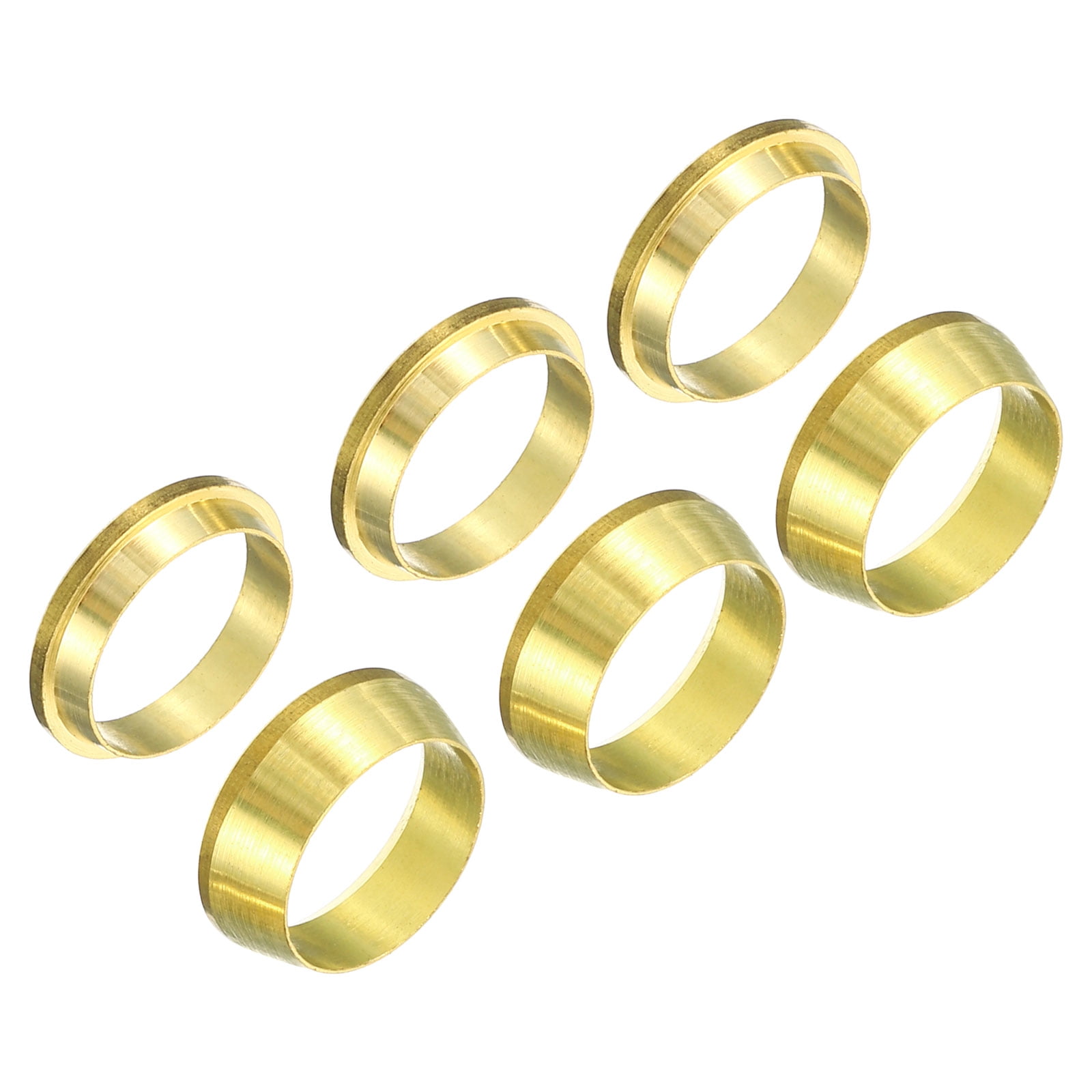 Uxcell 12mm Tube OD Brass Compression Sleeves Ferrules 3Set Double