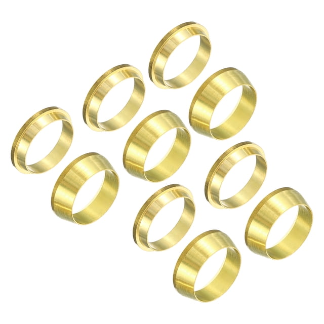 Uxcell 12mm Tube OD Brass Compression Sleeves Ferrules 5Set Double ...
